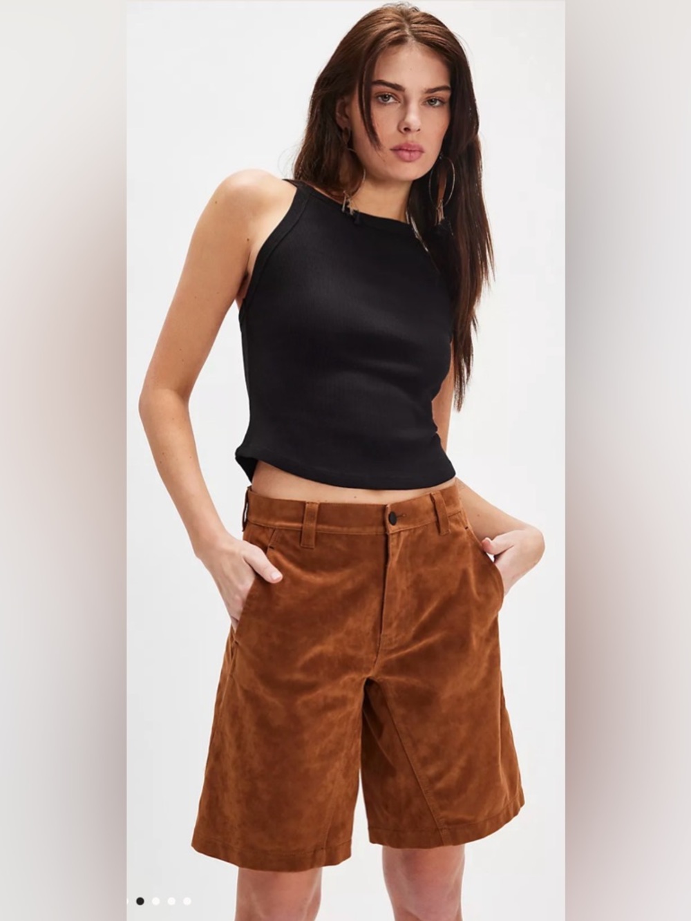 Free people Dylan vegan suede long shorts